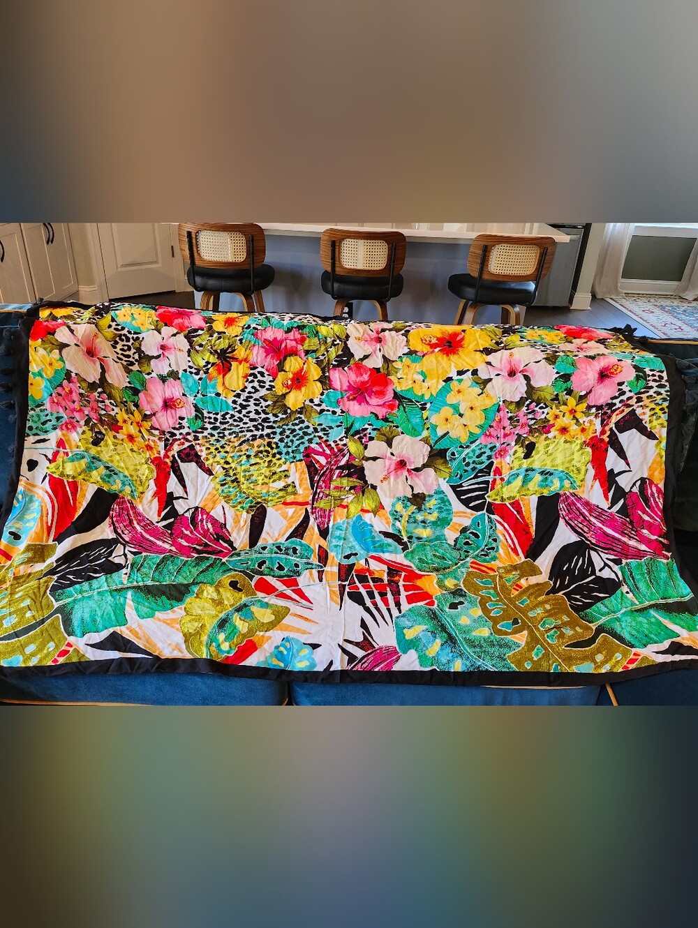 Chico's Multicolor Tropical Floral Scarf